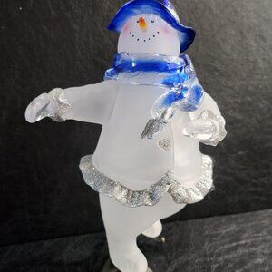 11 Inch, Holiday Frosted Ice Skating, Snow Lady, Christmas Decor